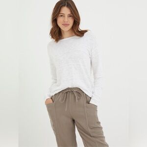 Fat Face White Long Sleeve Tee